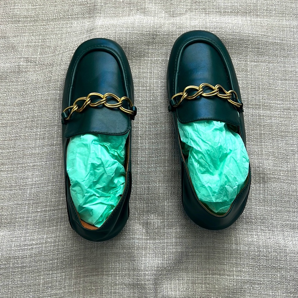 Charles & Keith size 4.5 green loafer shoes